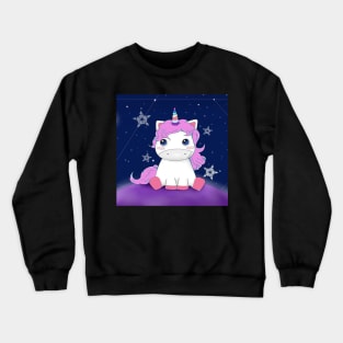 Cute Unicorn Graphic Art Galaxy Stars & Unicorns Stickers, Home Decor & Gifts Crewneck Sweatshirt